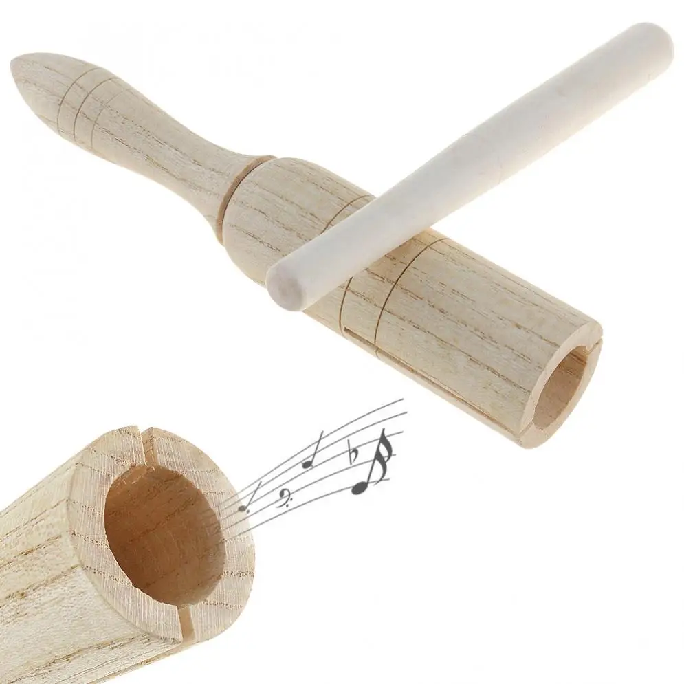 Звуковая трубка деревянная ворона Детский подарок деревянный эхолот музыкальная игрушка ударный образовательный инструмент с палкой