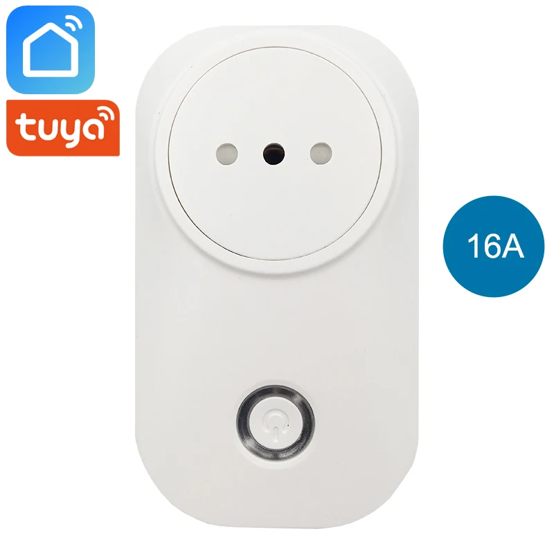 

Tuya Smart Life Wifi Plug Smart Socket Chile Italy Outlet 16A Power Monitor Energy Saver Compatible Alexa Google Home Mini IFTTT