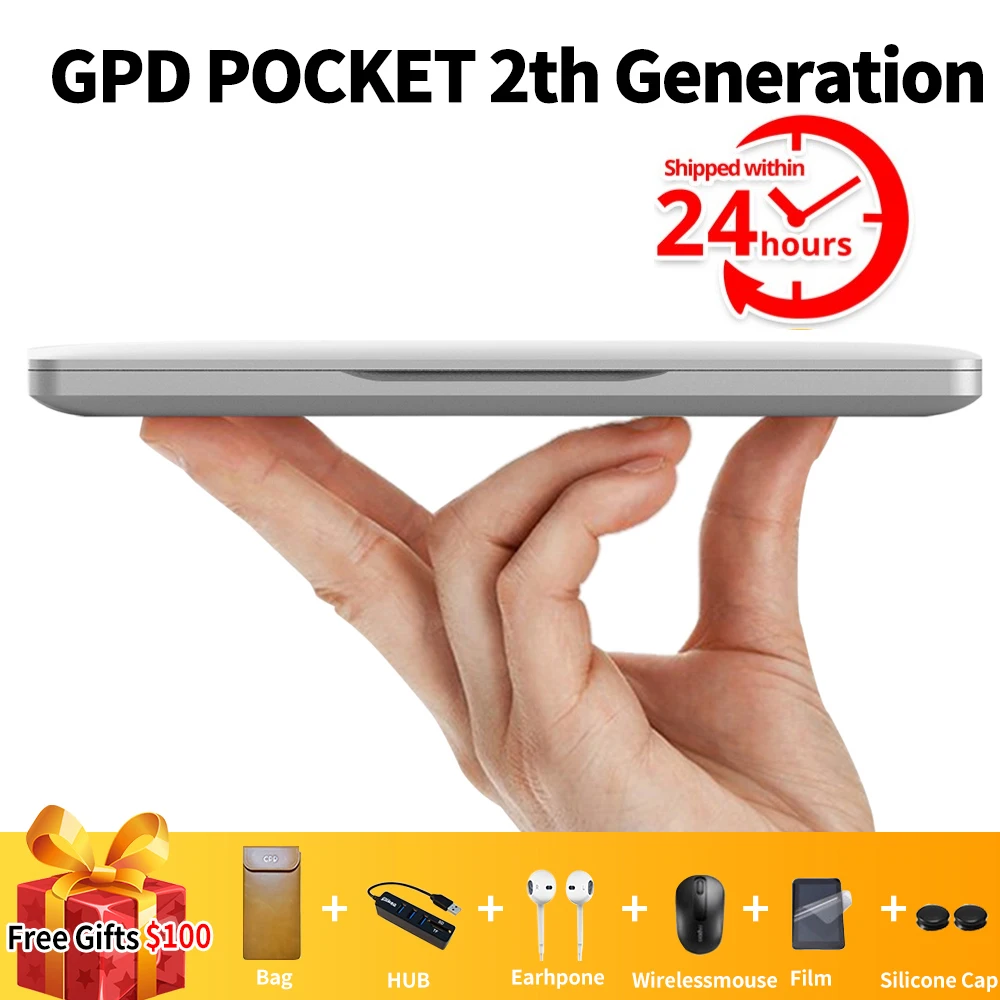 

GPD Pocket 2 Pocket2 8GB 256GB 7 Inch Touch Screen Mini PC Pocket Laptop Notebook CPU Intel Celeron 3965Y Windows 10 Systerm