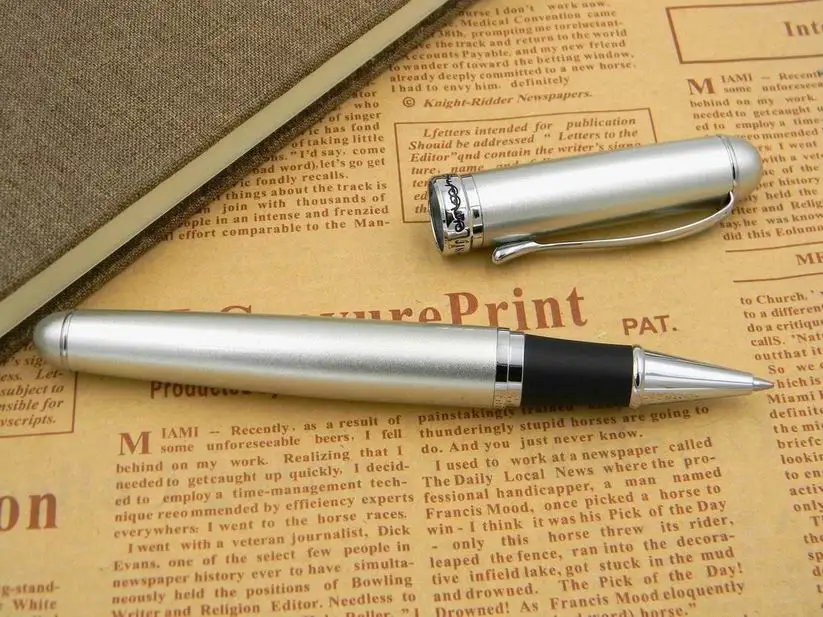 Jinhao 750 жемчужно-белый серебристый зажим металла Ручка-роллер - Цвет: silver