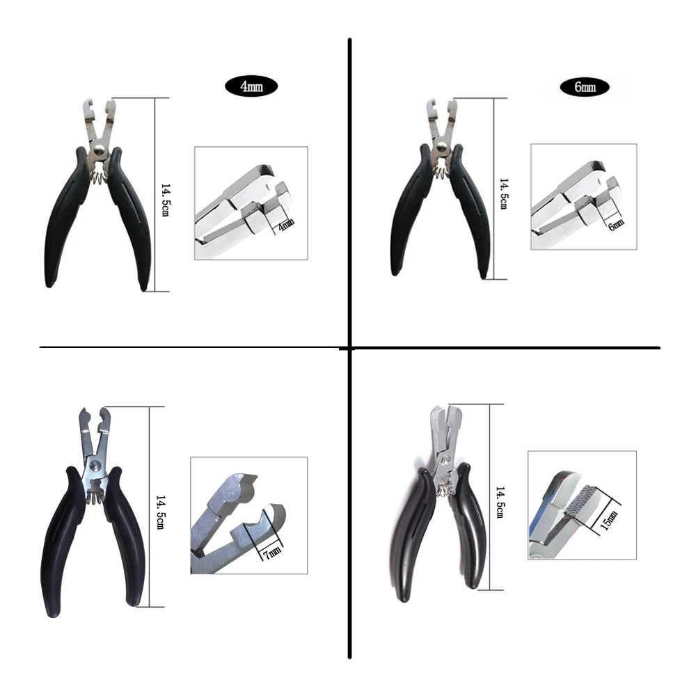 Hair Extensions Pliers for Micro Rings and Fusion Glue Bond Removal Tool High Quality Metal 4sizes Beauty Tools | Шиньоны и парики