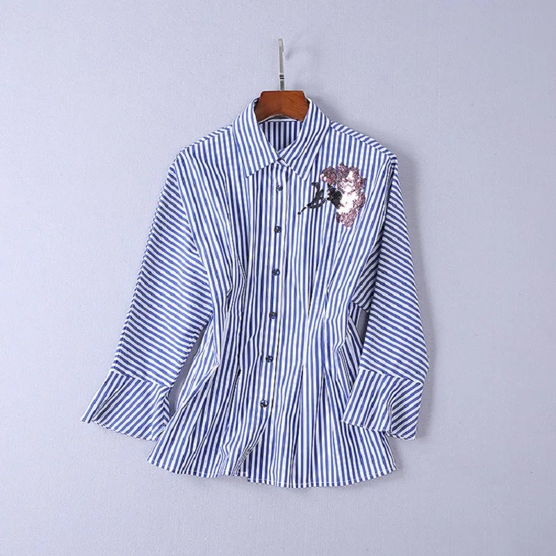 Top Quaity New Designer Set Clothing Women Sequined Tops Striped Shirt+Vintage Plaid Mini Skirt+Wide Leg Pants & Capris Set 3pc Women's Sets