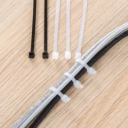 Urijk 100 шт 100*2,5 мм самоблокирующийся пластиковый нейлоновый проволочный хомут для кабеля молния соединительный кабель галстуки черный
