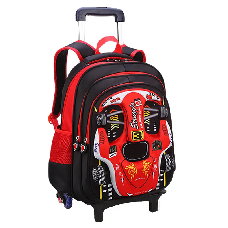 

3D Climb the stairs luggage cartoon Stationery bag students suitcase Removable Children travel backpack 5-9 years boy school bag