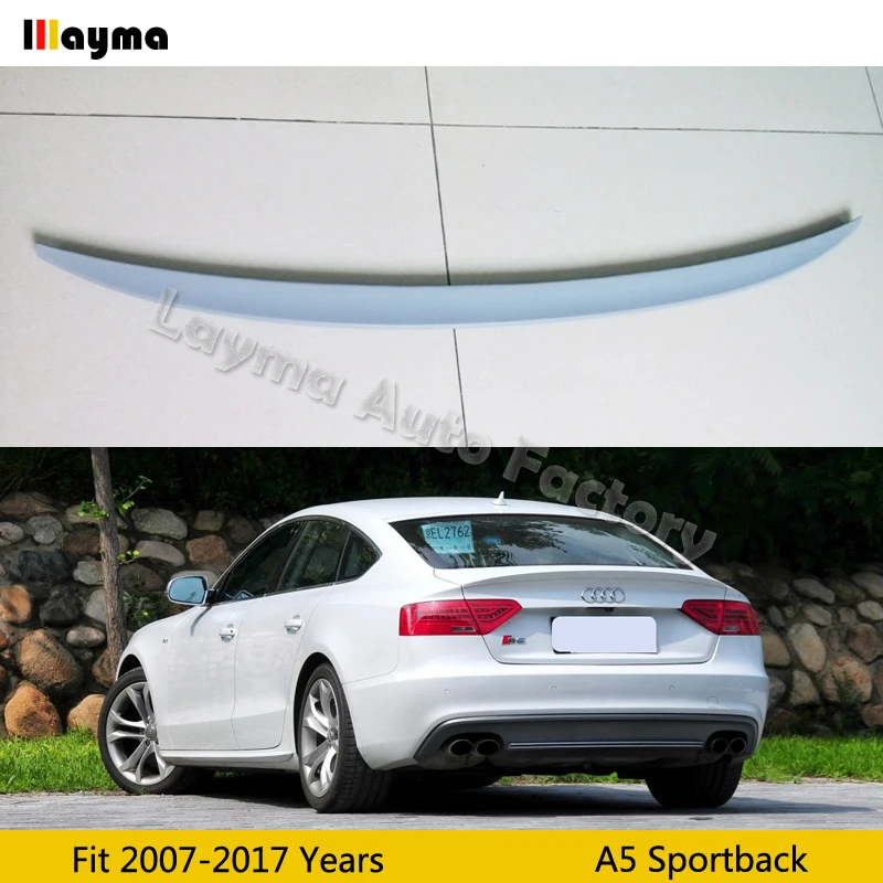 S5 стиль Стекловолокно Задний багажник спойлер для Audi A5 Sportback 2007- лет автомобильный спойлер крыло(не подходит Sline s5 rs5