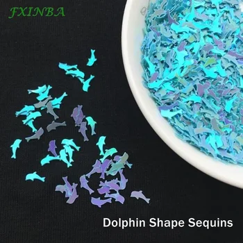 

FXINBA 15g/Pack Dolphin Sequins Glitters Particles Accessories Nails Art Tips Decor Slices Filler For Slime DIY Supplies 2*7mm