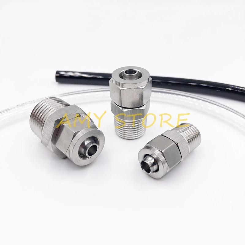 

1Pc SUS304 Air PU Tube Hose 6 8 10 12 14 16mm OD-M5 M6 1/8 1/4 3/8" 1/2" 3/4" BSPT BSPP NPT Male Pipe Fittings Quick Connector