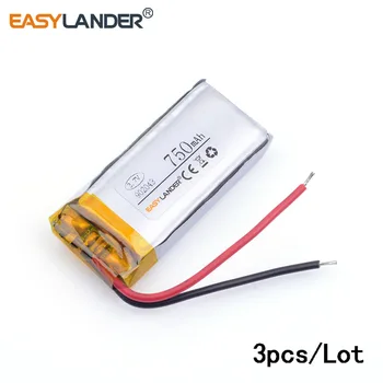 

3pcs/Lot best battery brand 3.7 V polymer lithium battery 902043 750mAh For MP3 MP4 MP5 GPS wireless earphone