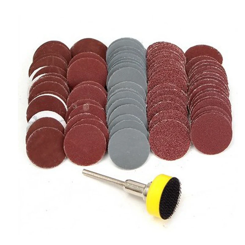 100pcs 100 3000 Mixed Grits Sandpaper + 1pcs 1/8" + 1pcs Loop Sanding Pad Abrasives Disc Mixed
