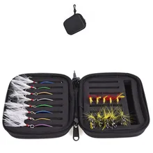 16 Grooves Nylon Storage Case Box Black Fishing Lure Square Fishhook Box Spoon Hook Bait Tackle Box Carp Fishing Accessory Box portable fishing gear lure storage case box black white
