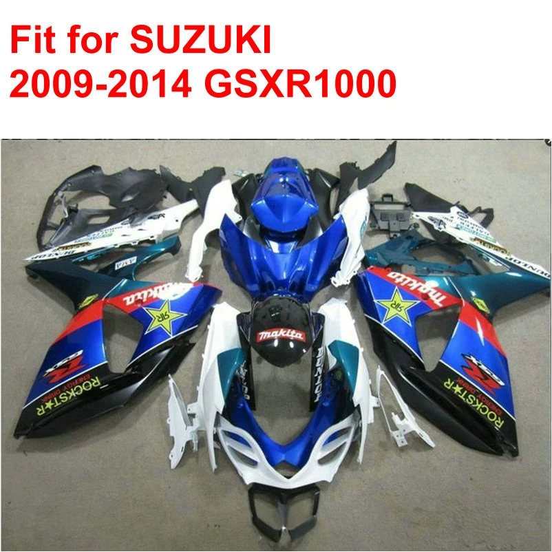 Мотоцикл обтекатель комплект для SUZUKI форм для инъекций GSX-R1000 2009-2014 GSXR 1000 09 10 11 12 13 14 Цвет синий, черный; Большие размеры 34–43 обтекатели