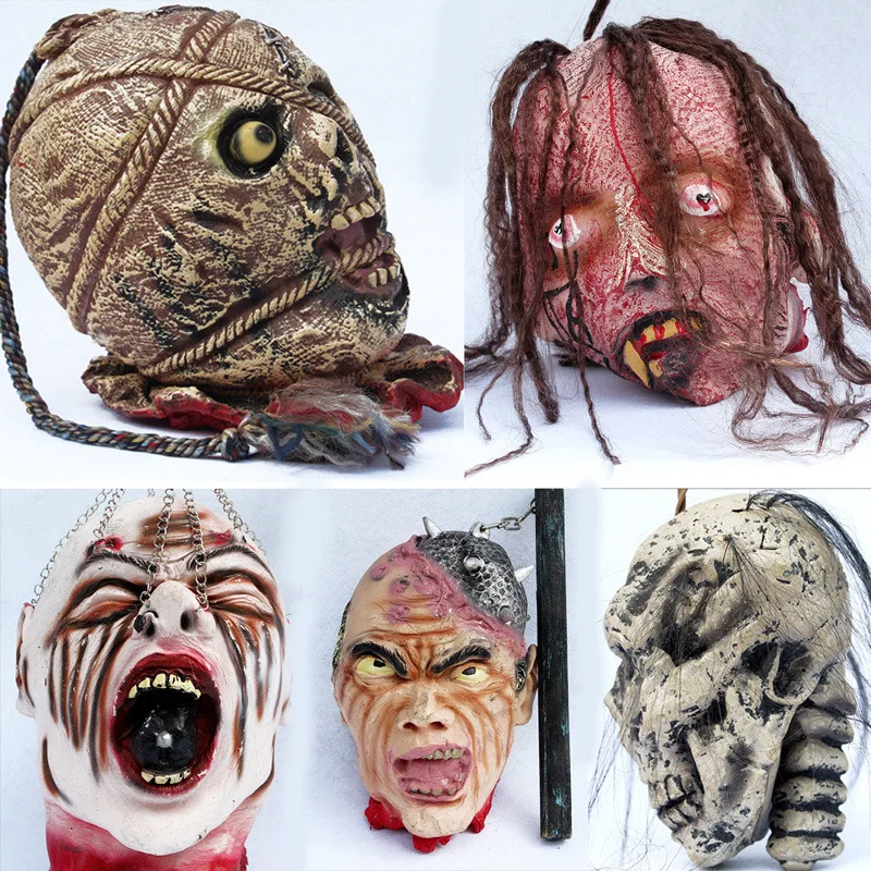 

Halloween Haunted House Trick Funny Latex Toy Bar KTV Decorations Hanging Horror Ghost Blood Head