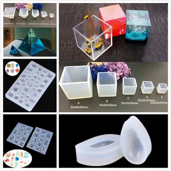 

14 Designs Cabochon Silicone Mold Necklace Pendant Resin Jewelry Making Mould DIY Hand Craft Resin Molds For Jewelry