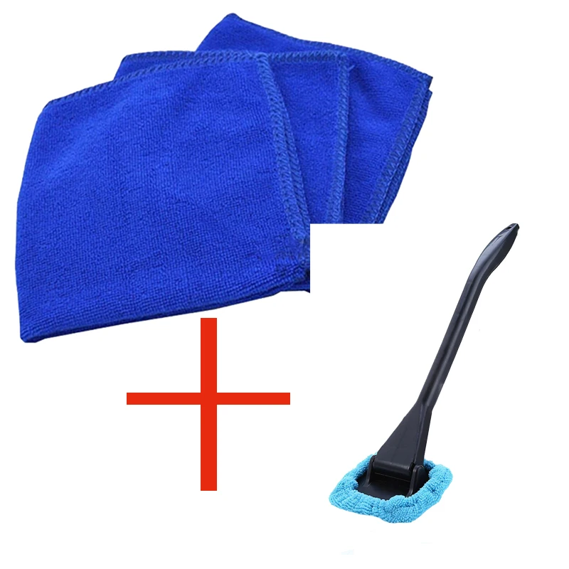 

Microfiber Car Window Windshield Clean Brush Handy Car Auto Wiper Cleaner Light + 5pcs Absorbent Microfiber Towel