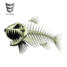 EARLFAMILY 13cm x 8.5cm Scary Skeleton Fish Fishing Car Stickers Auto Decals 3D Car Styling Motorcycle Car Decal Accessories EARLFAMILY 13cm x 8.5cm Scary Skeleton Fish Fishing Car Stickers Auto Decals 3D Car Styling Motorcycle Car Decal Accessories
