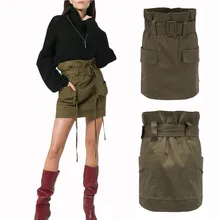 Новая горячая Весна Лето Европейская и американская мода популярный Уайлд Высокая талия широкая нога сексуальная сумка бедра Женская юбка