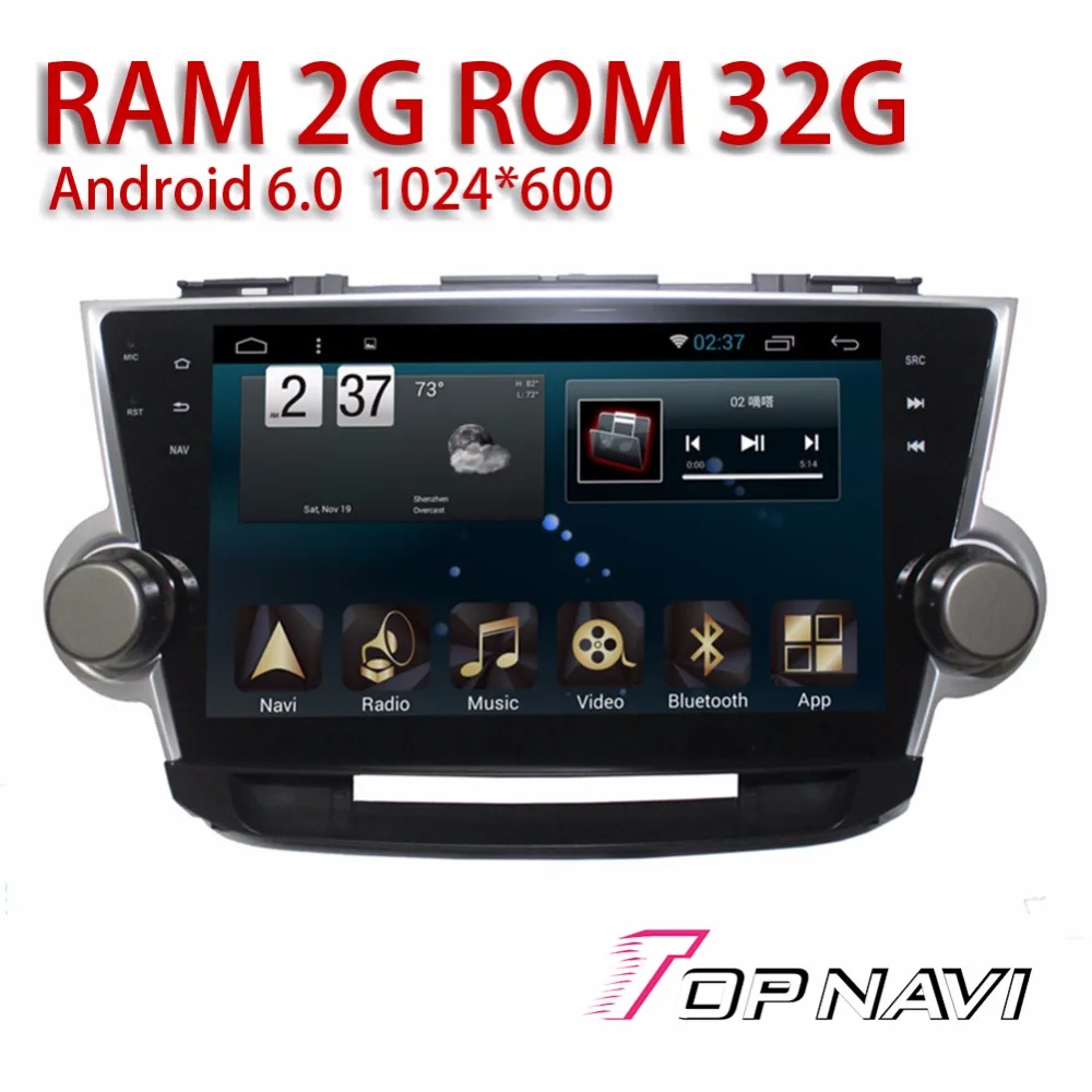 Car Navigation Players for Highlander 2009 Android 6 0 10 1 Topnavi Auto Vehicle Plug Play