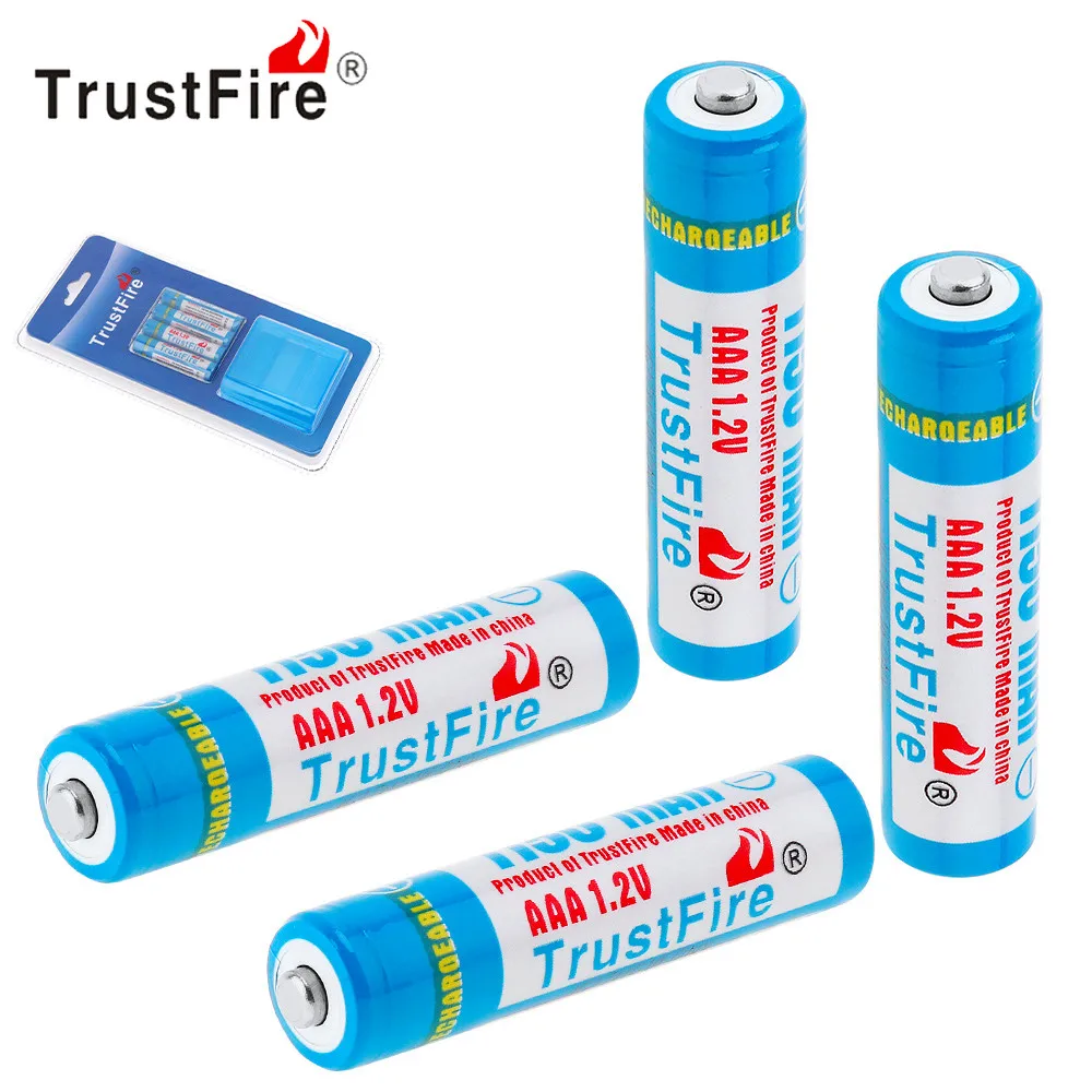 

4pcs TrustFire AAA NiMH Battery 1.2V 1150mAh Rechargeable Ni-MH Battery with Low Self-discharge + Battery Storage Box Case