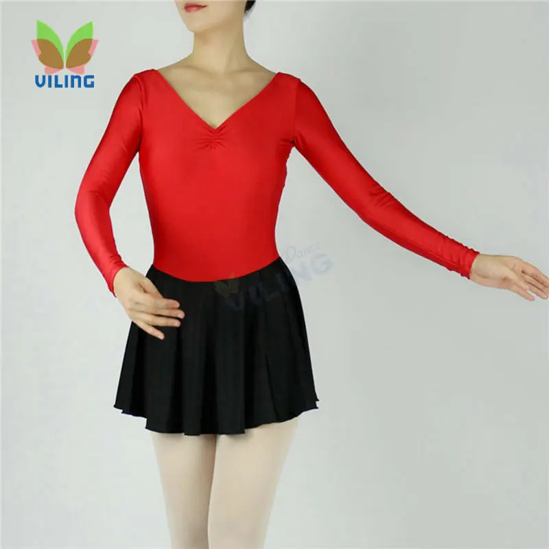 red lycra girls skirt leotard dress ballet dance costume ballerina wear