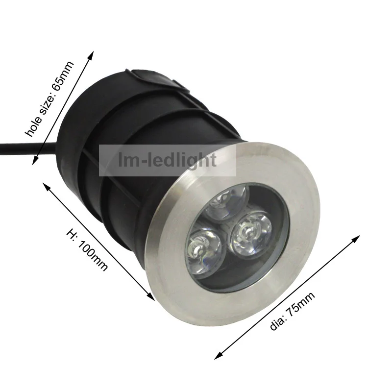 3W LED underground light 75mm size