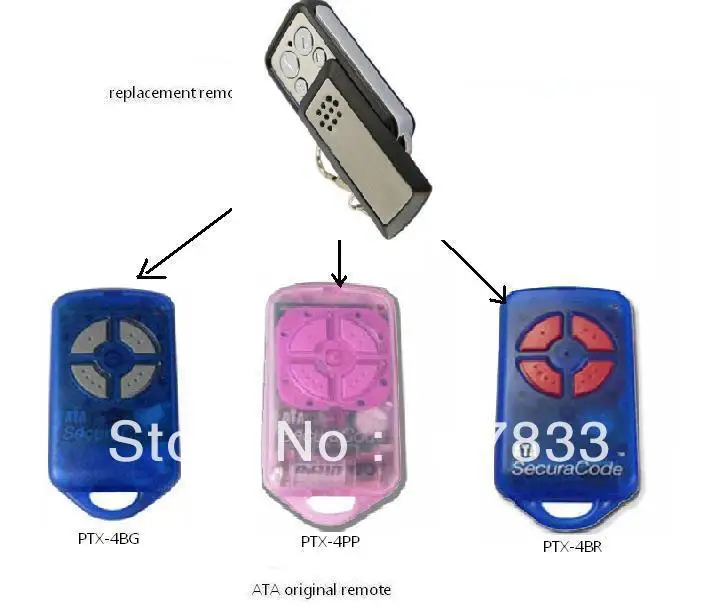 Slide Case Ata Remote Ata Opener Ata Garage Door Remote Control