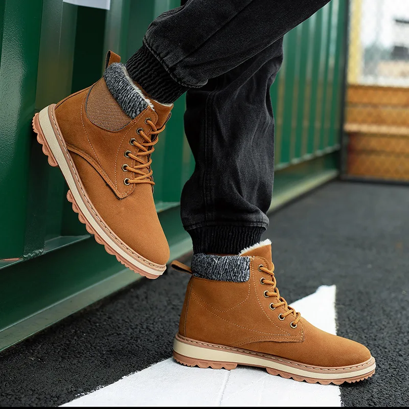 Cresfimix botas masculinas Мужские модные удобные зимние теплые ботильоны Мужская