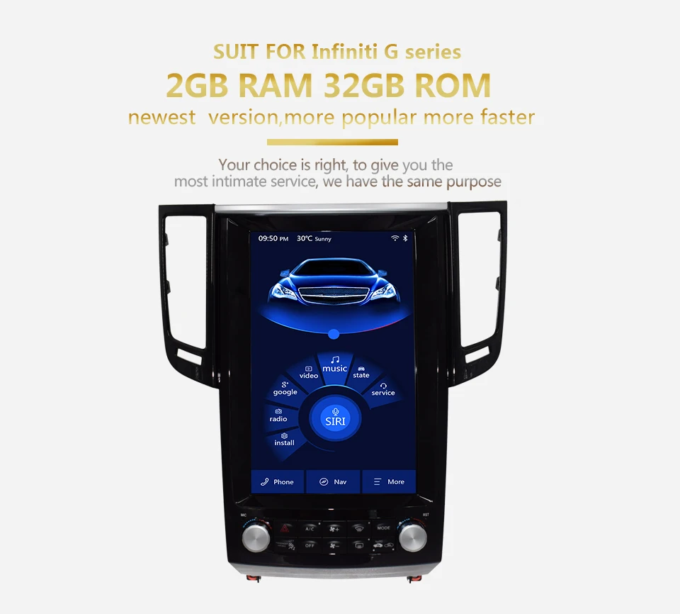 Cheap KiriNavi 12.1" HD Touch Display Android 6.0 For Infiniti G37 G25 G35 G37S Q50 Car Radio Auto GPS Navigation Multimedia Play 3