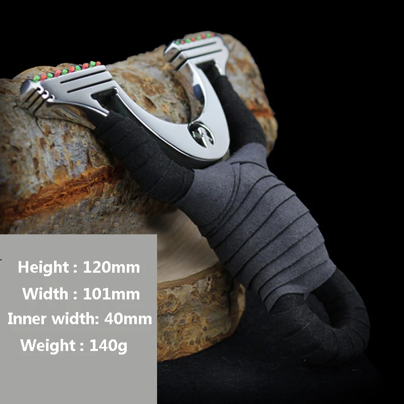 

Outdoor Sports Competition Stainless steel Portable Hunting Slingshot Titanium Stainless Steel Catapult Hunting