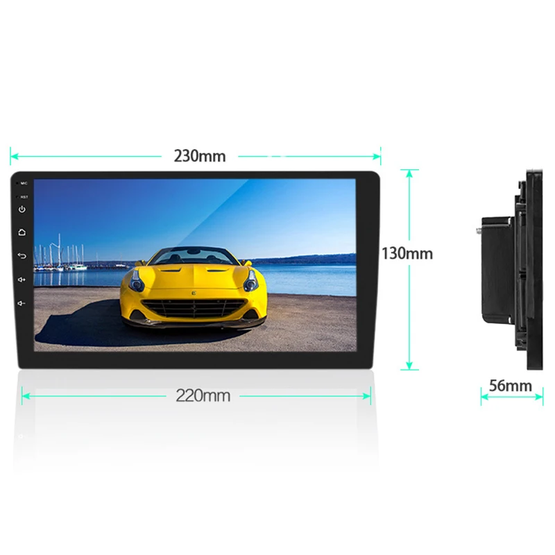 9 дюймов Android 8,1 Автомобильный Gps Мультимедиа Универсальный навигационная головка с заднего Камера для любой модели с Ультратонкий кейс на заднюю панель