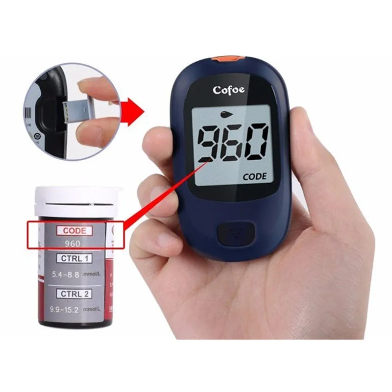 Cofoe Yice глюкометр медицинский измеритель уровня глюкозы в крови монитор диабета и тест-полоски и иглы ланцета для тестирования уровня сахара в крови
