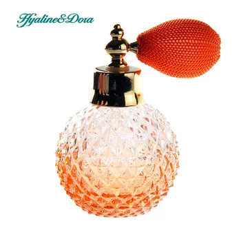 

H&D Crystal Vintage Perfume Replacement Spray Bottle Atomizer 110ml Refillable Fragrance Bottle Home Decor Lady Gift (Orange)