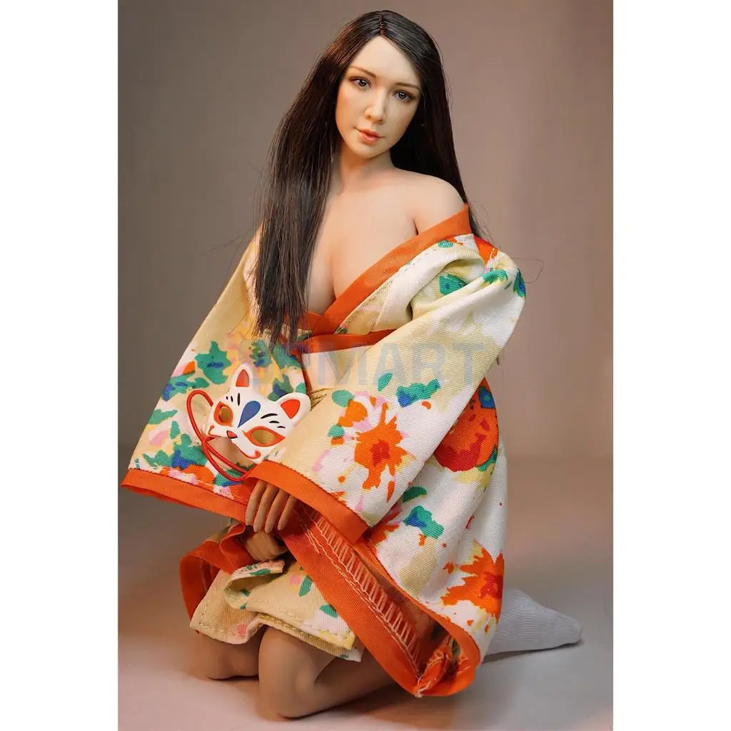 

1/6 Scale Colorfully Floral Japanese Kimono Costume Set for 12 inch Female Action Figure Hot Toys/Hot Stuff/Phicen Dolls Clothes