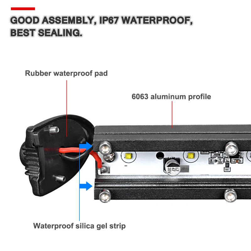 18w 7inch Slim Single Row Spot Flood Beam Mini LED Work Light Bar For ATV SUV 4WD Motorcycle Automobile Headlights Car-Styling