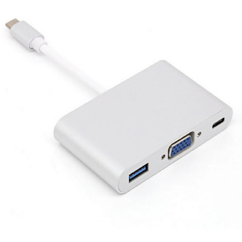 USB 3,1 type-C для VGA/USB3.0/type C адаптер конвертер Кабель USB 3,0 концентратор преобразователь, зарядное устройство, адаптер для Macbook USB-C