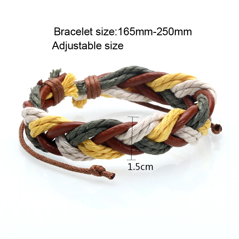 Mcllroy leather bracelet/men/women Handmade Multi-layer weaving bracelets bangles friendship bracelet man jewelry dropshipping