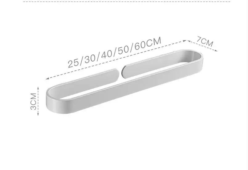 Ногтей однотонные Алюминий белый Полотенца штанги для крепления лампы Полотенца стеллаж для выставки товаров Ванная комната Matte white Полотенца Держатель 30/40/50/60 см
