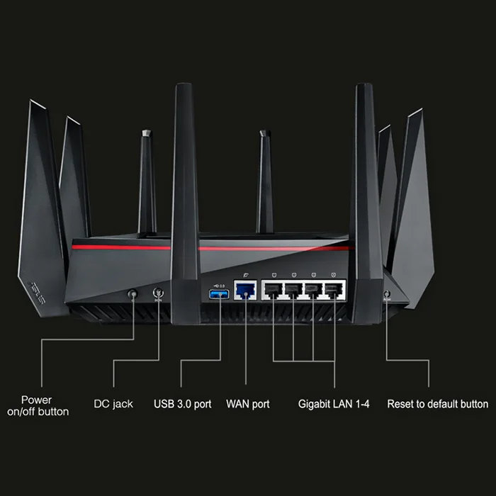 ASUS RT AC5300 5334 Мбит/с Беспроводной маршрутизатор 2 4 GHz/5 ГГц трехдиапазонный MU MIMO