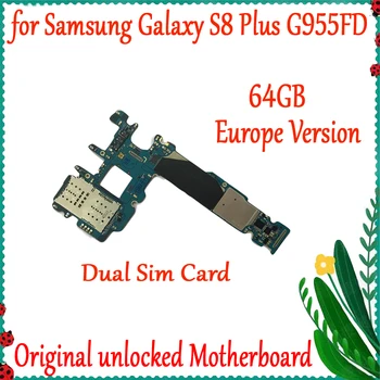 

With Android System MainBoard 64GB Factory Unlocked For Samsung Galaxy S8 Plus G955FD Original Motherboard Logic Board+Chips