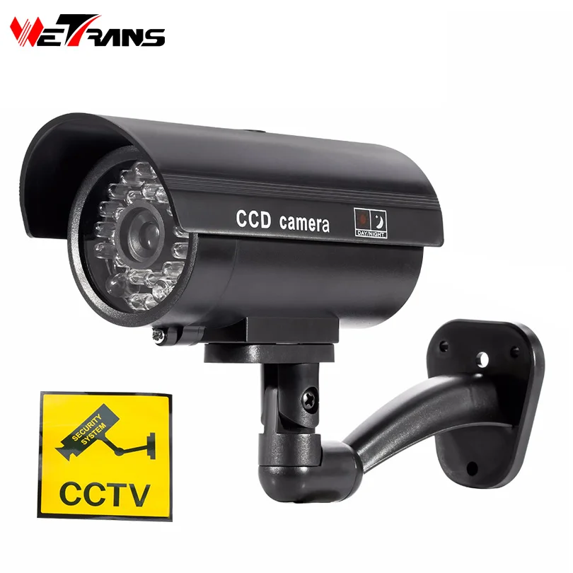

Wetrans Fake Dummy Camera CCTV Security Home Surveillance Video Camera Light Flashing LED Light Fake Simulation Camera Network