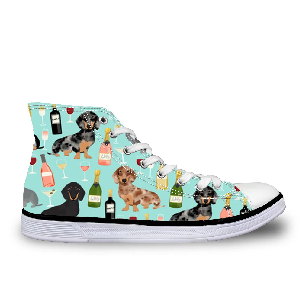

Doxie Dog Wine Print Women Vulcanize Shoes for Ladies Flats Casual Lace up Canvas Shoes Adult Sneakers Zapatos Mujer
