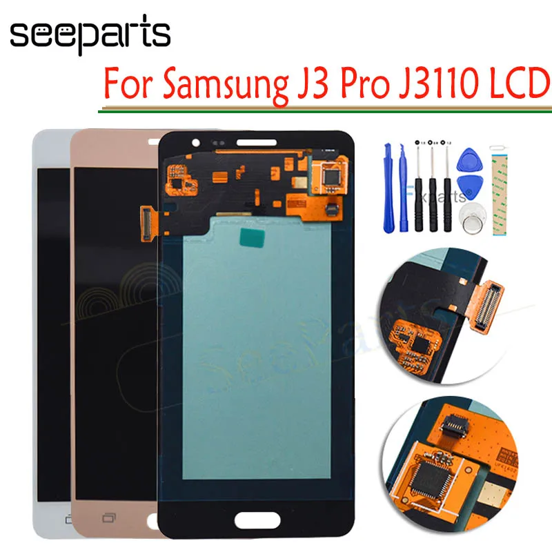

LCD Display For SAMSUNG Galaxy J3 Pro J3109 J3110 J3P J3119 LCD Display +Touch Screen Digitizer Panel Complete Assembly Parts
