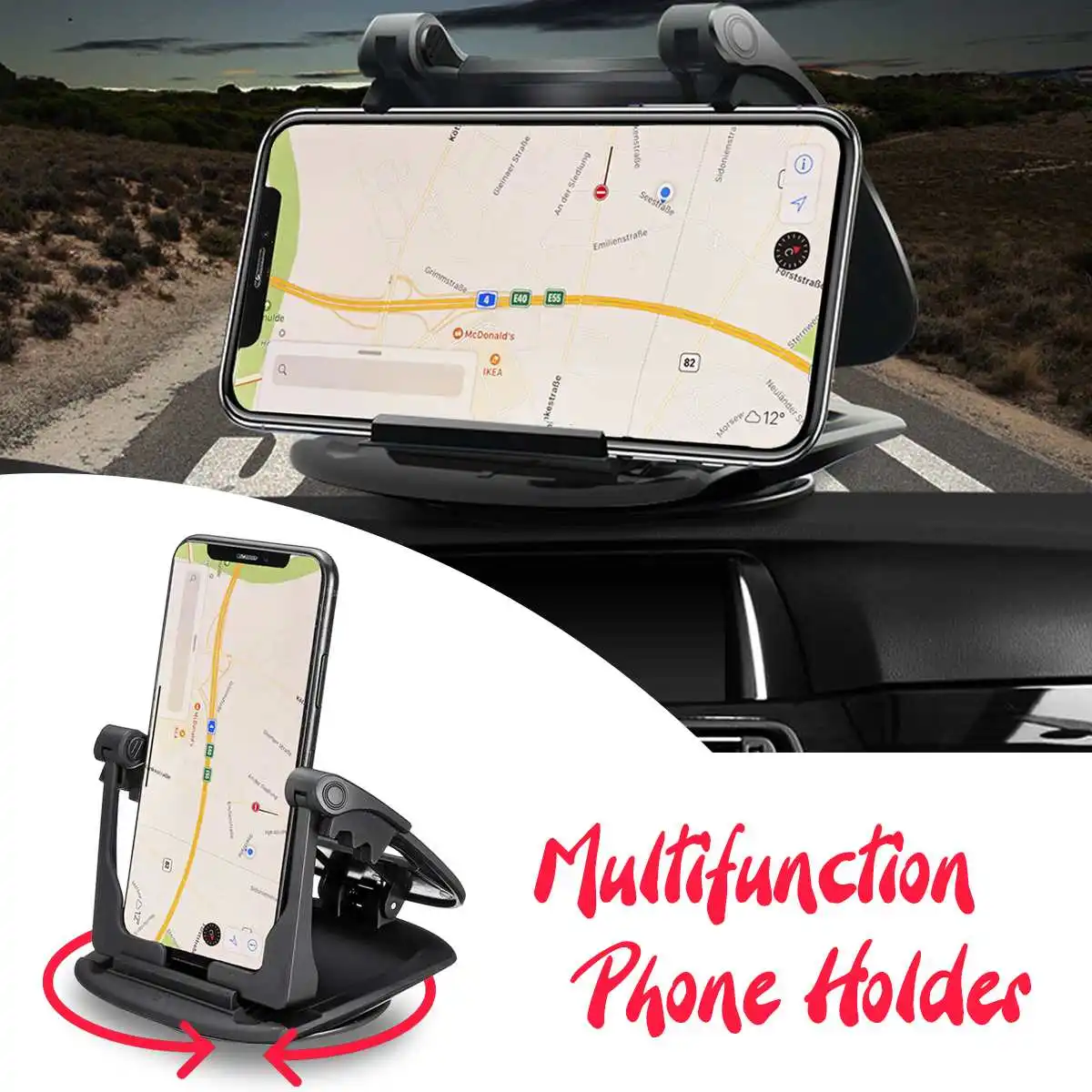 

Car Dashboard Suction Cup Car Phone Holder Clamp Car Mount Holder 360 Degree Rotation For 3.5-6.5 Inch Smart Phone for iPhone