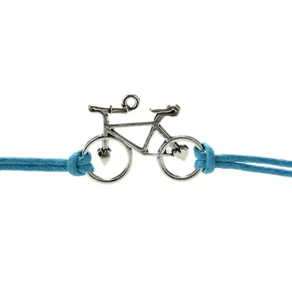 

vintage leather rope bicycle charm bracelet cuff bangle women Jewdy personal handmade rope chain bike wrap bracelet jewelry