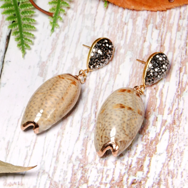 

MOON GIRL Unique Design Natural Cowrie Dangle Earring Fashion Vintage Boho Chic Party Ethnic Aretes Femme Jewelry Dropshipping