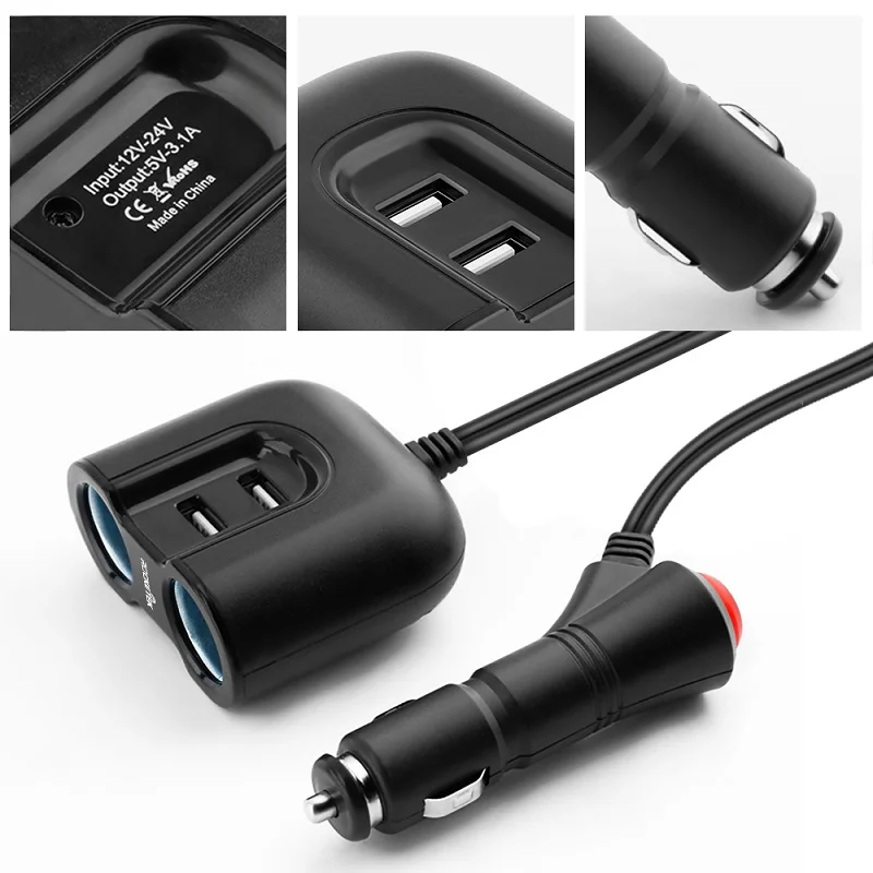 Автомобильное зарядное устройство Rocketek multi usb smart IC 2 USB 3.1A гнезда прикуривателя