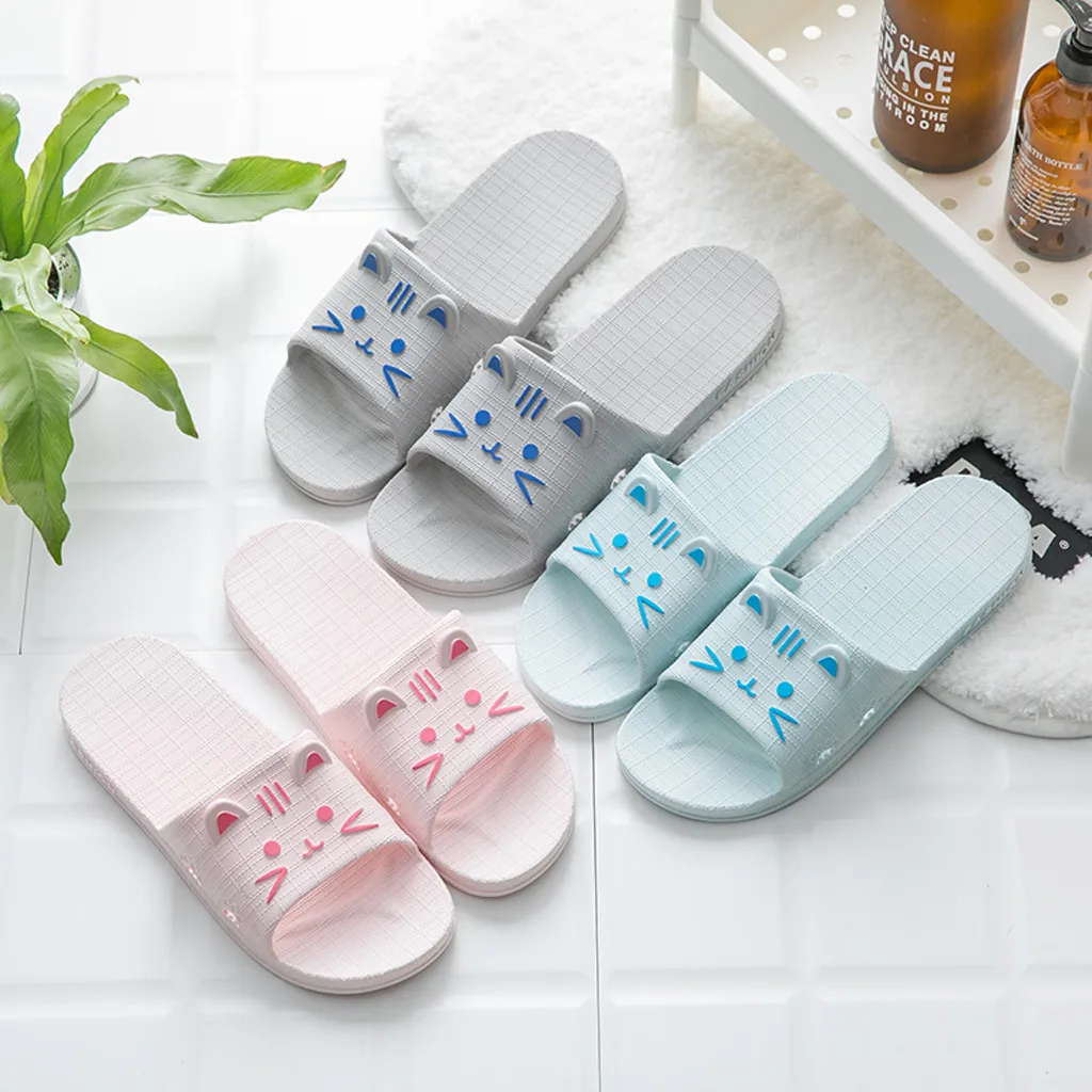 

Girls Boys Home Slippers Cartoon Cat Floor Family Shoes Beach Sandals kidsbeach Slippers chaussures femme zapatos de mujer