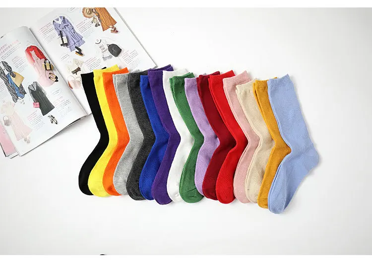 Цветные блестящие короткие женские носки милые забавные короткие носки ярких цветов хипстерские Хлопковые женские полосатые носки 3 пары
