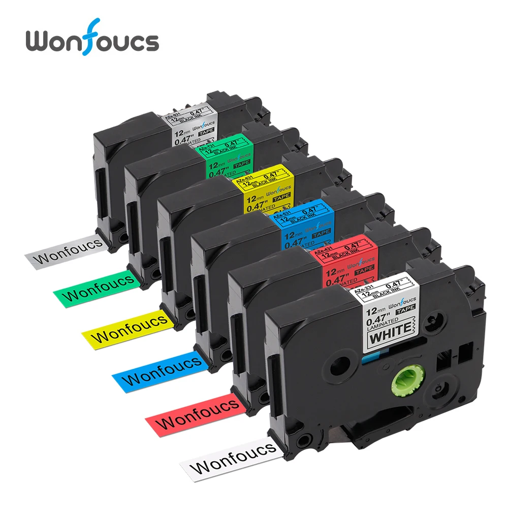 

6pcs 12mm Brother tz Tapes TZe231 Tze431 Tze531 Tze631 Tze731 Tze931 tz231 Labeling Cartridge Compatible For P-Touch Typewriter