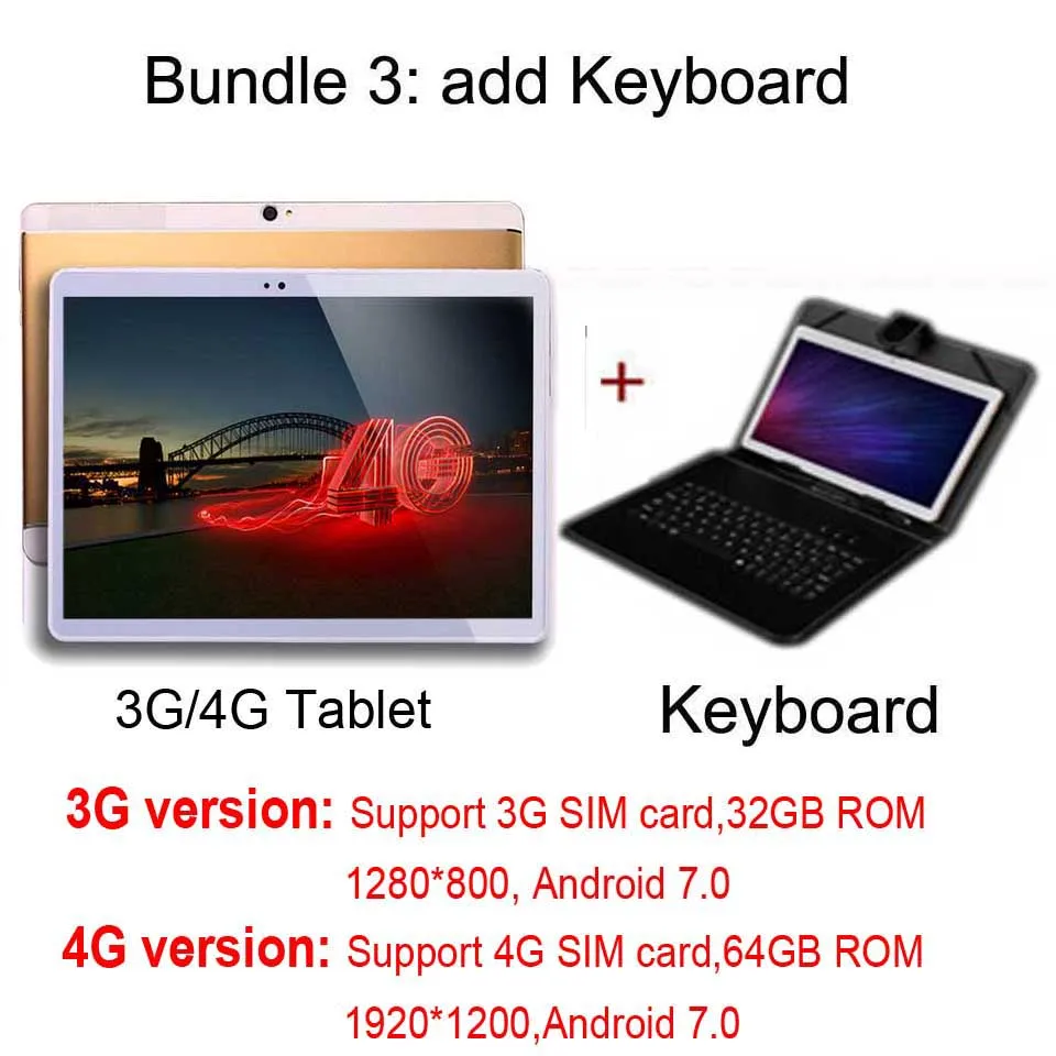 Google 10 дюймов S109 планшетный ПК Android 7,0 tablet 3g 4G LTE Octa \ 10 Core 4G B Оперативная память 6 4G B Встроенная память 1920*1200 ips детский подарок Планшеты 10,1 - Комплект: add keyboard case