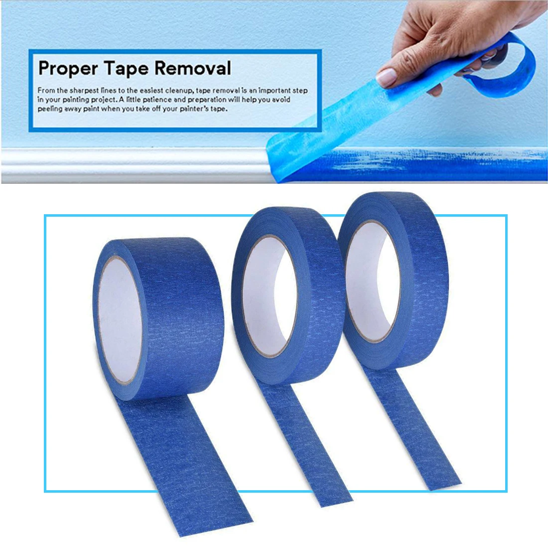 2121 Newest Blue Painter Tape Paper Adhesive House Painting Peeling